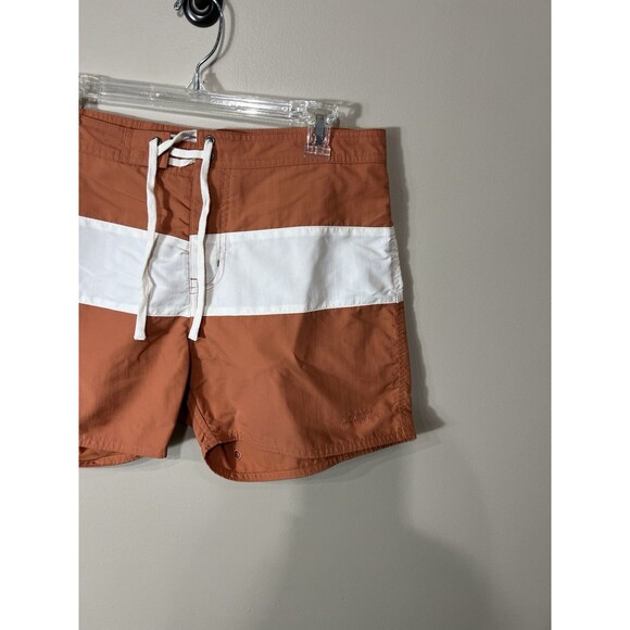 Saturdays New York City Ennis Boardshort Size 33 Orange Ivory Swim Shorts - Picture 10 of 15